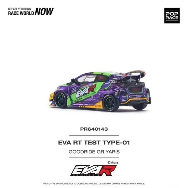  Mô hình xe Toyota Yaris GR Purple chrome EVA Livery tỉ lệ 1:64 Popracr PR640143 