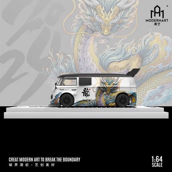  Mô hình xe Volkwagen Type 2 Chinese 2024 Dragon hight tail tỉ lệ 1:64 ModernArt MD642936 