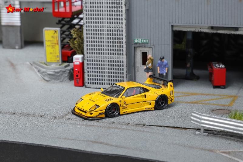  Mô hình xe Ferrari F40 LBWK Liberty Walk yellow tỉ lệ 1:64 Star models OT64167 