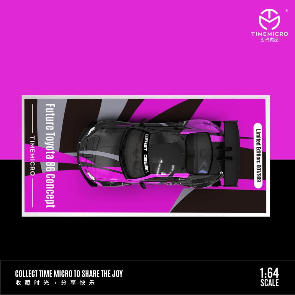  Mô hình xe Toyota 86 Black Purple Future concept limited edtion 999pcs tỉ lệ 1:64 Time micro TM642316 