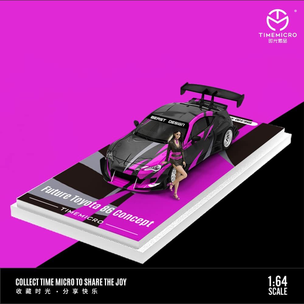  Mô hình xe Toyota 86 Black Purple Future concept limited edtion 999pcs tỉ lệ 1:64 Time micro TM642316 