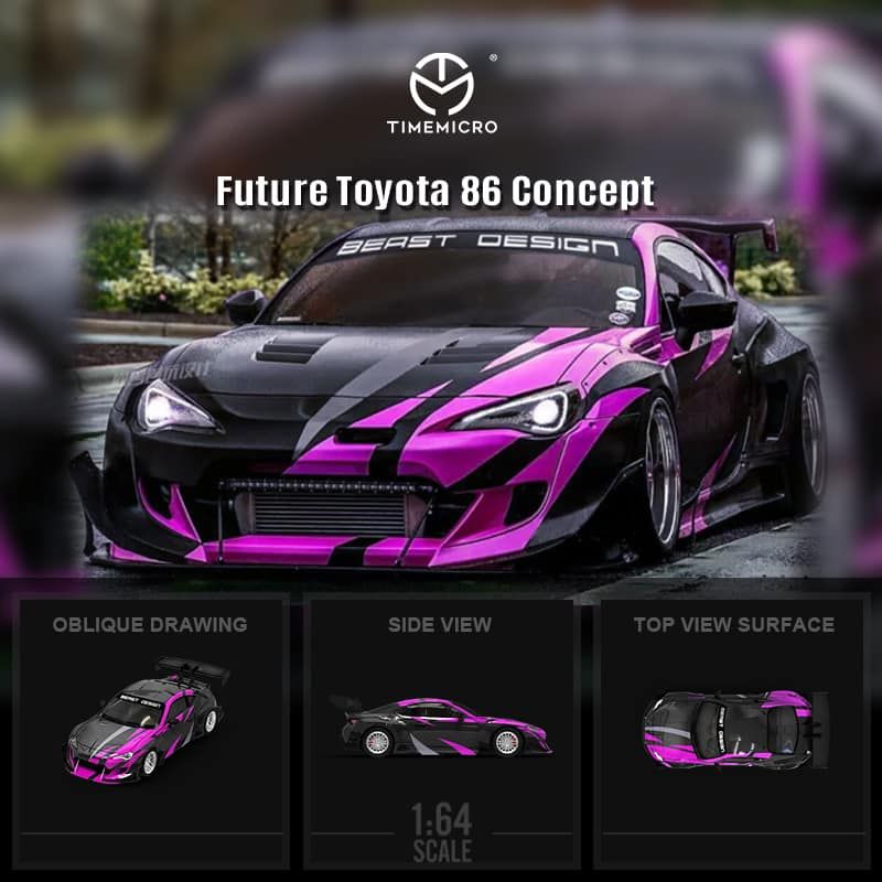  Mô hình xe Toyota 86 Black Purple Future concept limited edtion 999pcs tỉ lệ 1:64 Time micro TM642316 