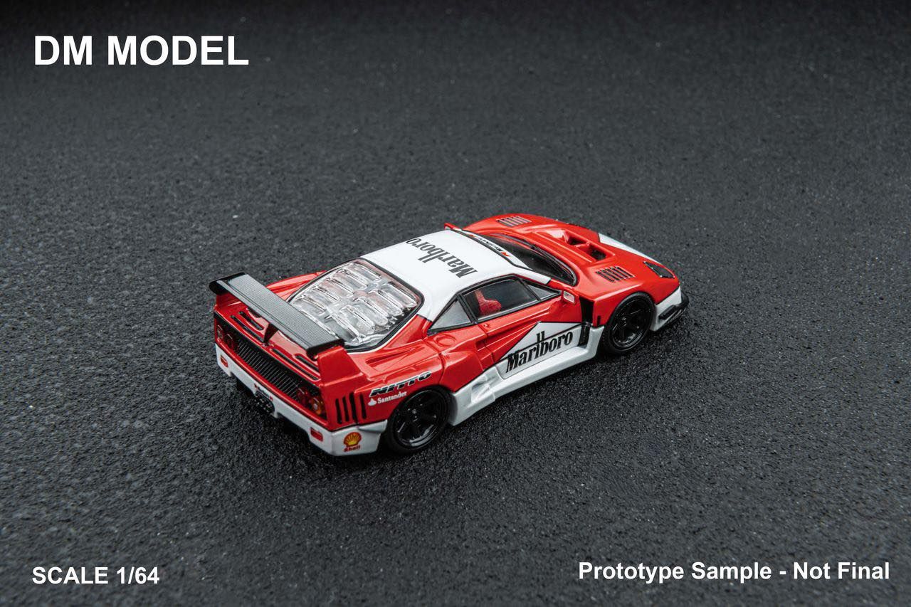  Mô hình xe Ferrari F40 Advan - Marlboro limited edition 500pcs tỉ lệ 1:64 DM Model OT64248 