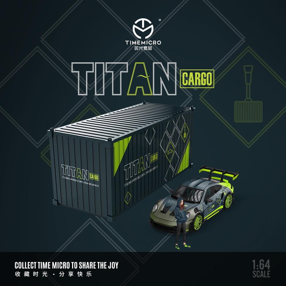  Mô hình xe Porsche 992 GT3 RS custom TITAN CARGO limited edition 999pcs tỉ lệ 1:64 Time micro TM644639 