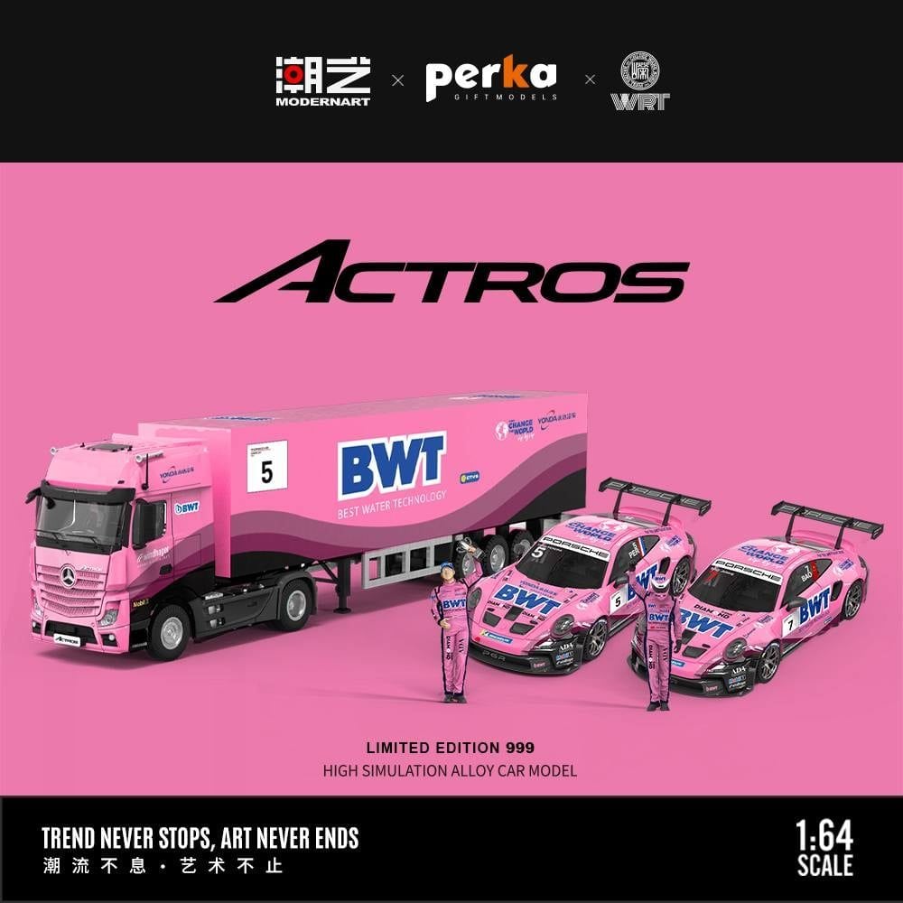  Mô hình xe Mercedes Benz Actros Container Truck YONDA BWT tỉ lệ 1:64 MoreArt & YONDA MD646729 