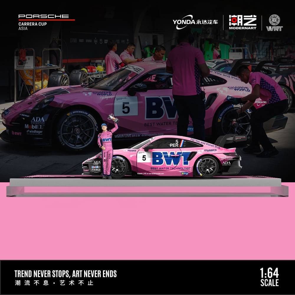  Mô hình xe Porsche 911 GT3 CUP(992) BWT Racing #5 tỉ lệ 1:64 MoreArt & YONDA MD647305 