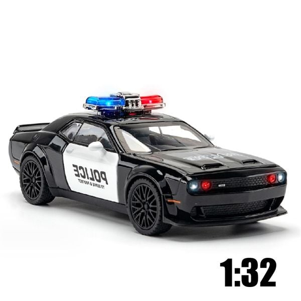  Mô hình xe ô tô Police Dodge Challenger Hellcat tỉ lệ 1:32 Alloy Car OT32037 