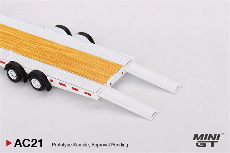  Mô hình phụ kiện rơ móc kéo xe Car Hauler Trailer White tỉ lệ 1:64 MiniGT MGTAC21 