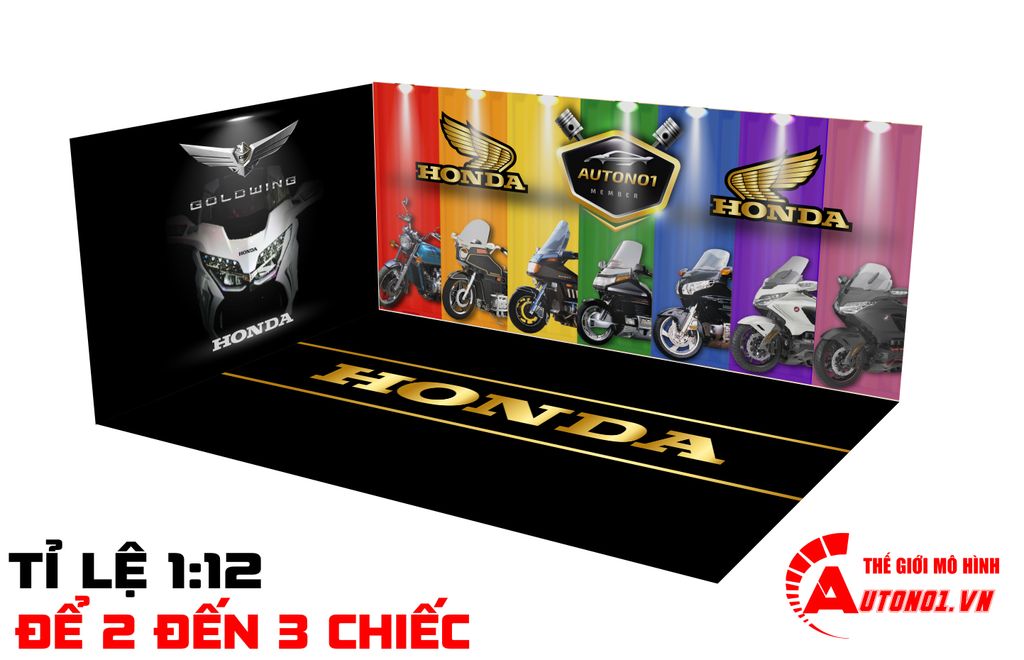 DIORAMA 1:12 SHOWROOM HONDA GOLDWING 2020 35X24X15CM PK210