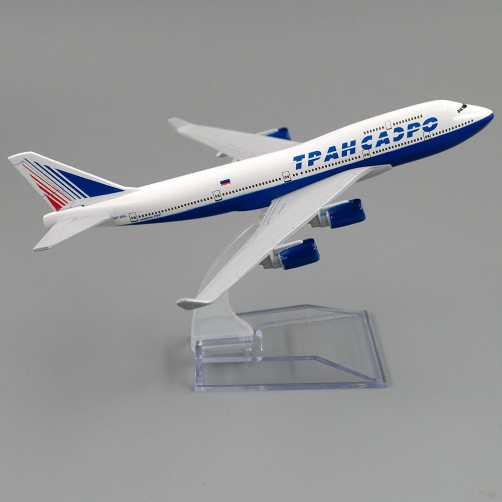  Mô hình máy bay Transaero Airlines TPAH CADPO Boeing B747 16cm MB16035 