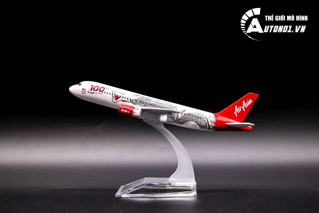  Mô hình máy bay Air Asia 100th Dragon Airlines Airbus A320 16cm MB16142 