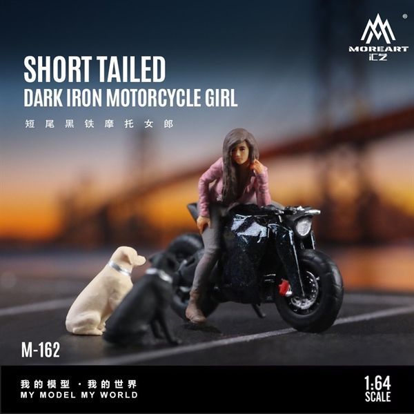  Mô hình nhân vật figure Black Iron Motorcycle Girl Suit tỉ lệ 1:64 More Art MO222162 