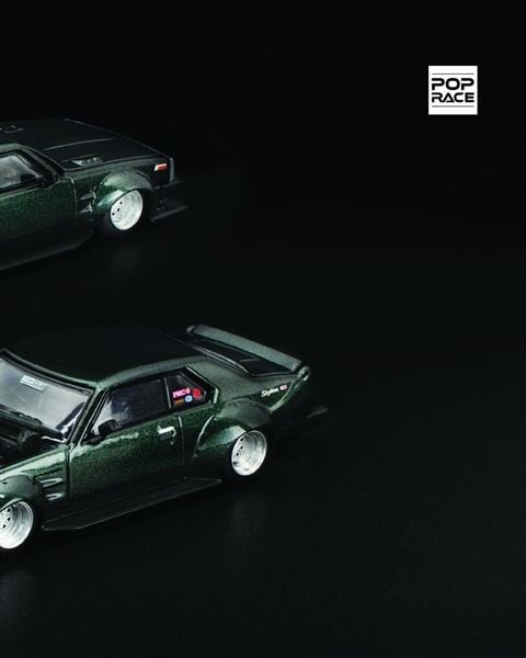  Mô hình xe Skyline C210 Dark Green New Tooling tỉ lệ 1:64 Poprace PR640345 