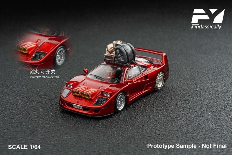  Mô hình xe Ferrari F40 Snow Version Rosso Magma tỉ lệ 1:64 Findclassically OT64227 