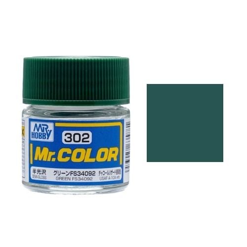  Lacquer C302 Green FS34092 Semi-Gloss sơn mô hình màu xanh lá cây 10ml Mr.Hobby C302 