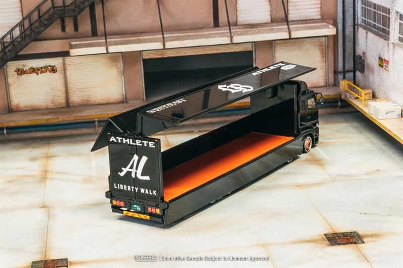  Mô hình xe thùng container Mitsubishi Fuso Super Great Liberty Walk LB-TRUCKS tỉ lệ 1:64 Tarmac Work T64T-TL001-LBB 