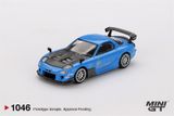  Mô hình xe Mazda RX-7 RE-Amemiya 20B NA 3ROTOR-7 “Ama-san Go” card tỉ lệ 1:64 MiniGT MGT01046-BL 