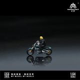  Mô hình xe và nhân vật figure Harley men's motorcycle party green tỉ lệ 1:64 MoreArt MO222132 