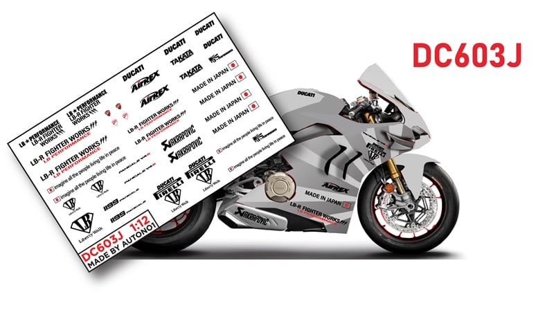  Decal nước độ Ducati Panigale V4S Liberty Walk tỉ lệ 1:12 Autono1 DC603j 