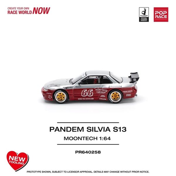  Mô hình xe Nissan GT R32 ANDEM SILVIA S13 - MOONTECH RED mở được capo tỉ lệ 1:64 Poprace PR640258 