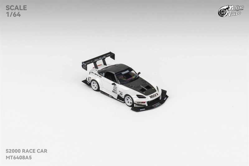  Mô hình xe Honda S2000 Race Car - Metallic White tỉ lệ 1:64 Micro Turbo MT6408A5 