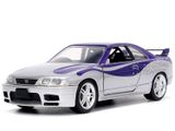  Mô hình xe Nissan Skyline GT-R BCNR33 1995 Candy Silver/Purple Fast & Furious tỉ lệ 1:32 Jada 24075 