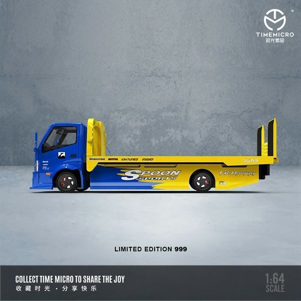  Mô hình xe móoc vận chuyển sàn phẳng H300 Flatbed Transport Trailer SPOON tỉ lệ 1:64 Time Micro TM647203 