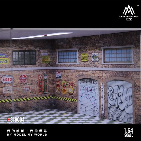  Mô hình trưng bày mô phỏng Car Repair Shop Model C tỉ lệ 1:64 More Art MO916004 