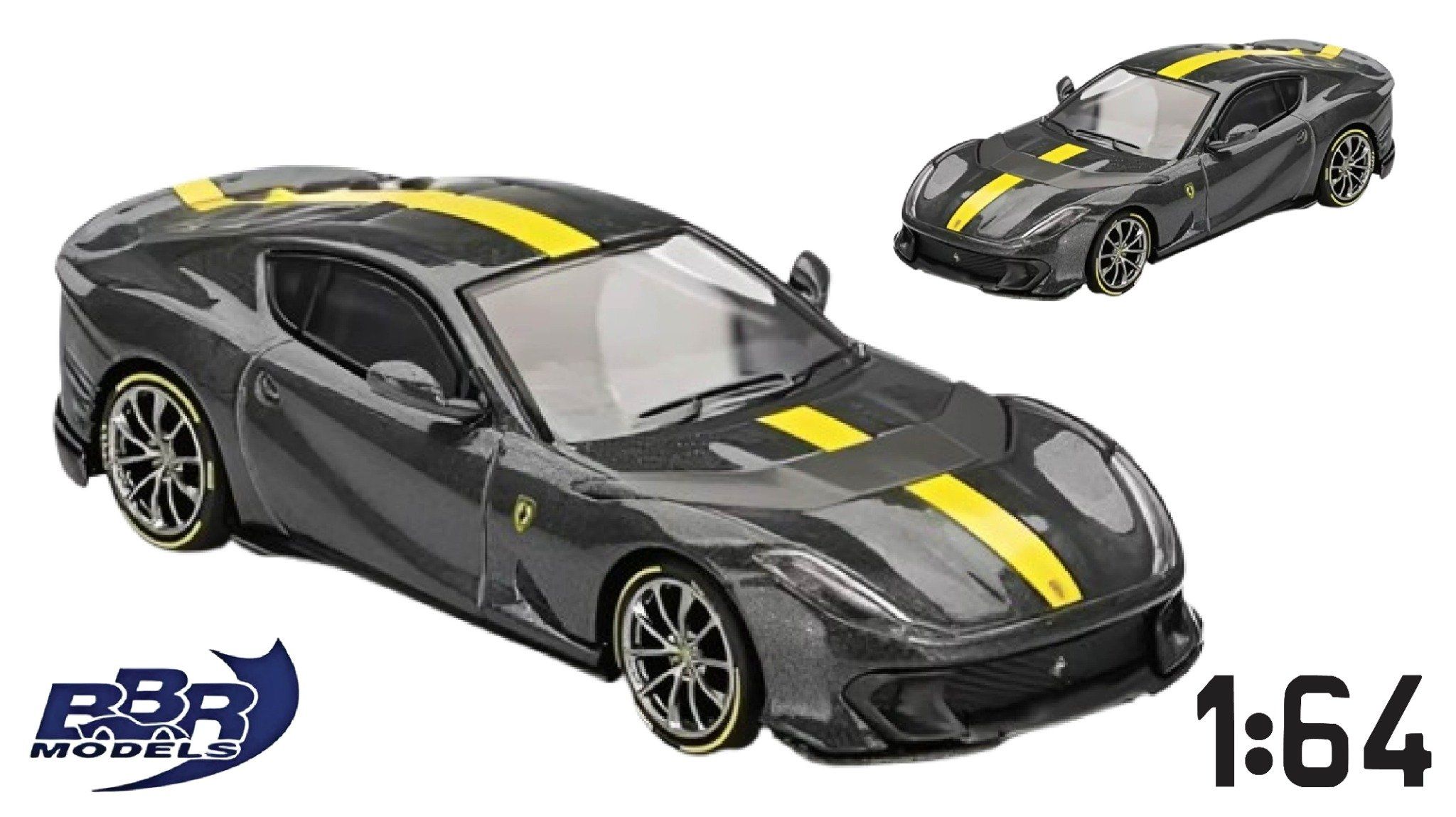  Mô hình xe Ferrari 812 Competizione Grigio Competizione tỉ lệ 1:64 BBR model BBRFER64009 