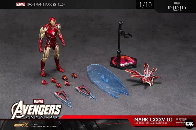  Mô hình nhân vật Marvel Iron man người sắt MK85 Mark 85 LXXXV 1.0 Avenger Endgame SHF tỉ lệ 1:10 18CM ZD Toys FG262 
