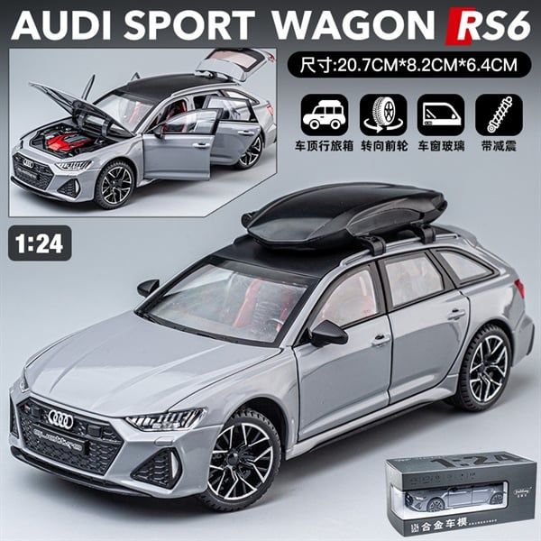  Mô hình xe Audi RS6 Quattro đánh lái được box camping tỉ lệ 1:24 Jinlifang OT422 