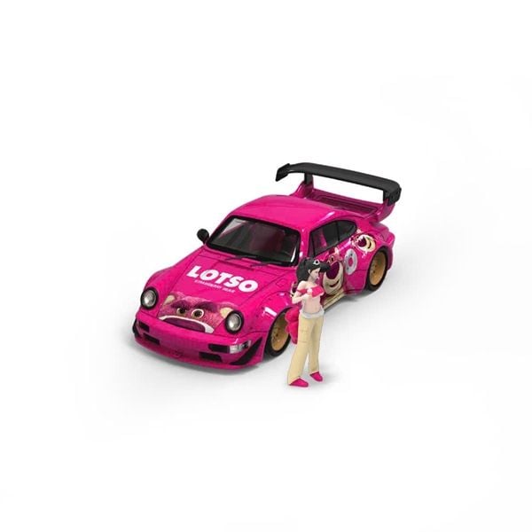  Mô hình xe Porsche 964 Strawberry Bear Series Coating Simulation Alloy Car Model tỉ lệ 1:64 Cool car CC640878 