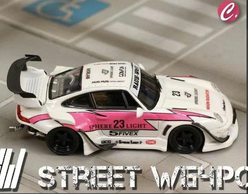  Mô hình xe Diecast Porsche RWB 993 Four Colors With Carbon Wing 1:64 Street Weapon OT64119 