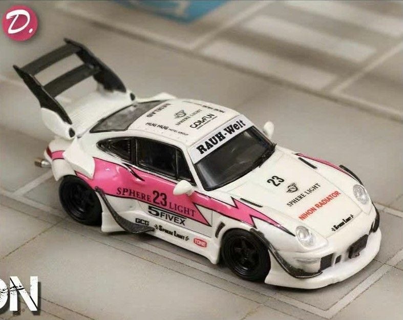  Mô hình xe Diecast Porsche RWB 993 Four Colors With Carbon Wing 1:64 Street Weapon OT64119 