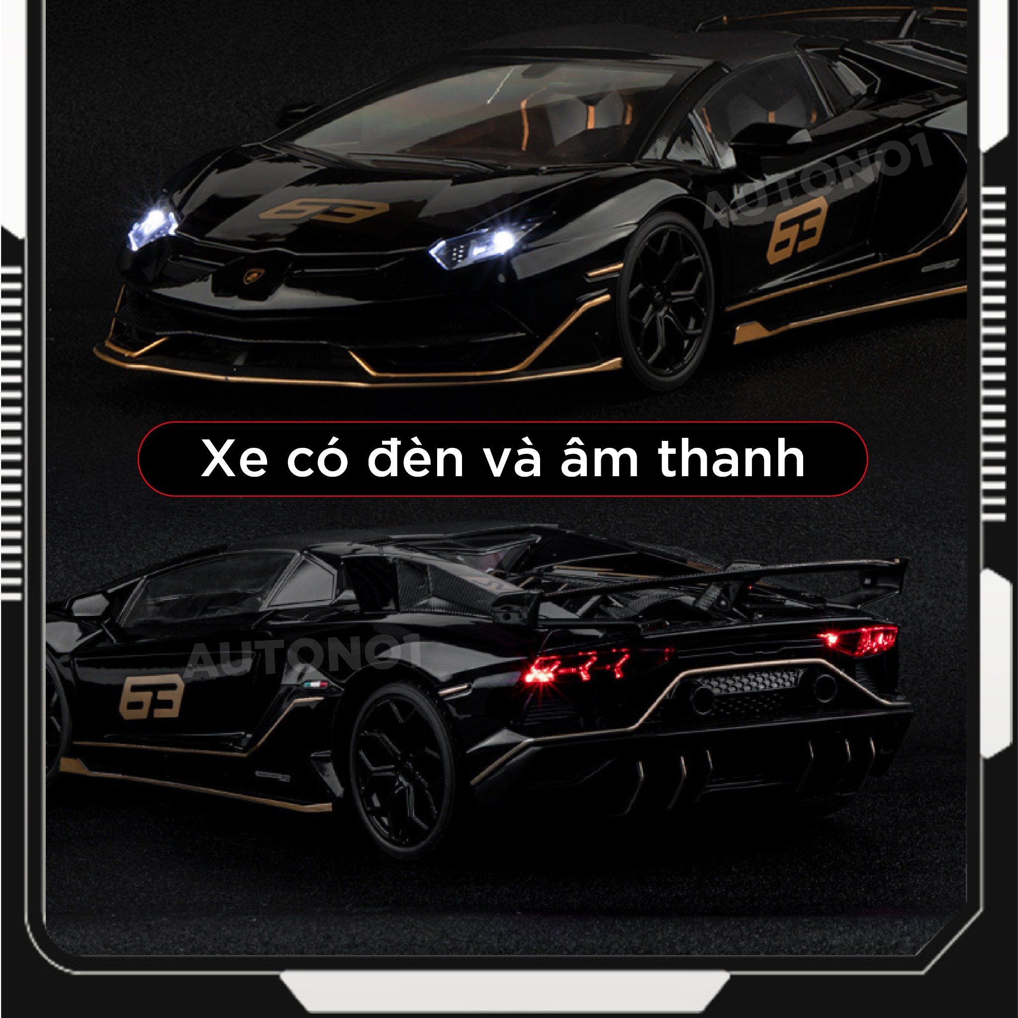  Mô hình xe Lamborghini Aventador Svj63 đánh lái được full open, mui xe có thể tháo rời tỉ lệ 1:18 OK Models OT428 