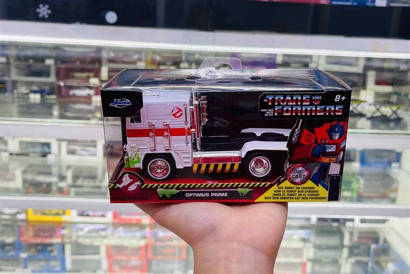  Mô hình xe Optimus Prime with Ghostbusters ECTO Hollywood Rides tỉ lệ 1:32 JADA TOYS 24078A 