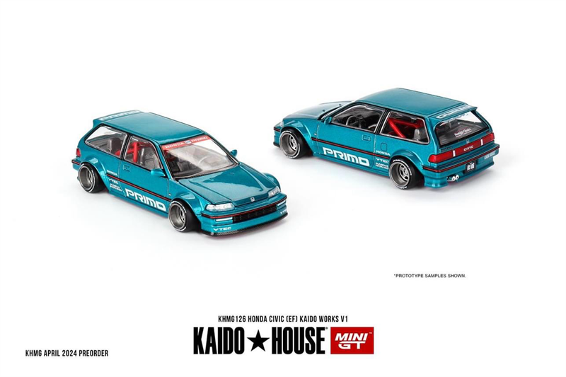  Mô hình xe Honda Civic (EF) KAIDO WORKS V1 Loose tỉ lệ 1:64 Kaido House KHMG126 