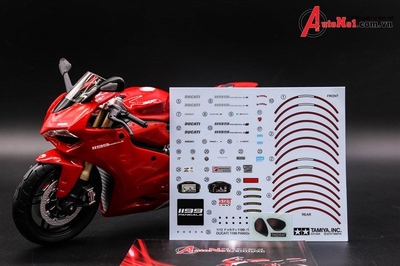  Decal nước xe Ducati 1199 Panigale Cơ Bản 1:12 Tamiya DC083 