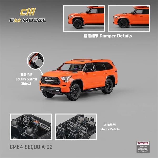  Mô hình xe Toyota Sequoia Orange SUV tỉ lệ 1:64 CM model CM64-SEQUOIA-03 
