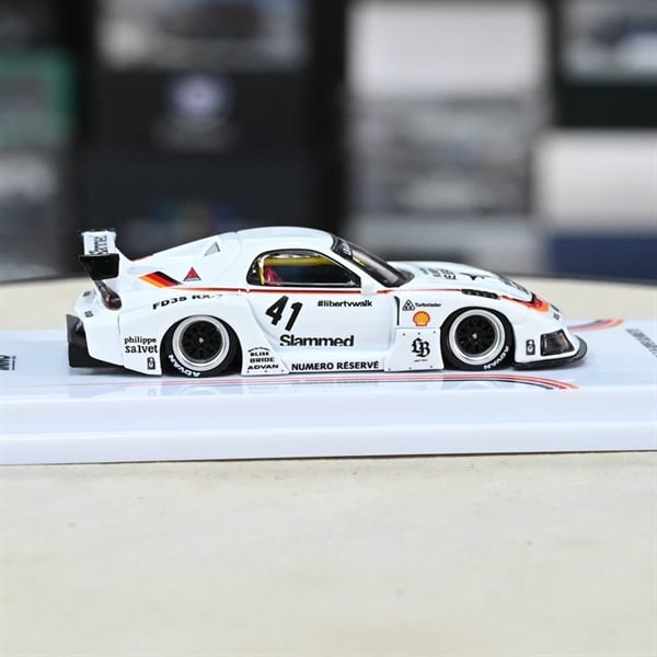  Mô hình xe Mazda RX7 (FD3S) LB-SUPER SILHOUETTE white tỉ lệ 1:64 Inno64 model IN64-LBWK-RX7-02 