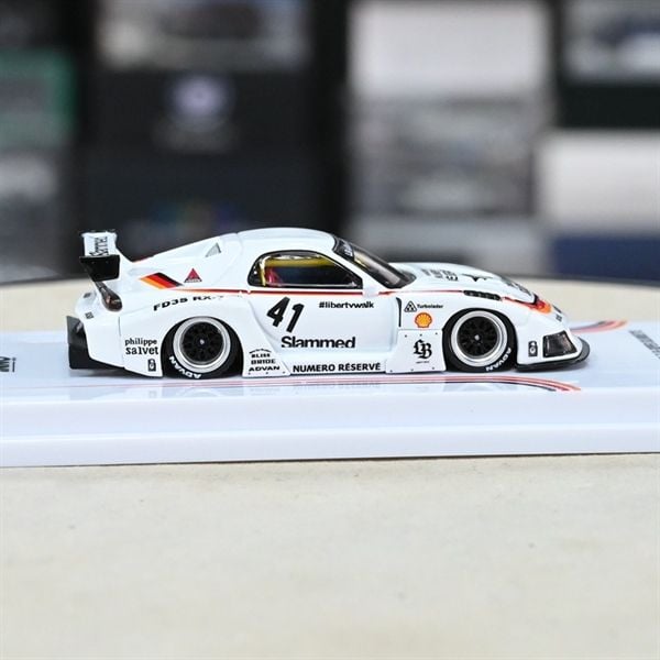 Mô hình xe Mazda RX7 (FD3S) LB-SUPER SILHOUETTE white tỉ lệ 1:64 Inno64 model IN64-LBWK-RX7-02 
