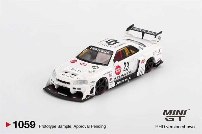  Mô hình xe Nissan LB-ER34 Super Silhouette ATHLETE/COLLET bản card tỉ lệ 1:64 MiniGT MGT01059 NO CHASE 