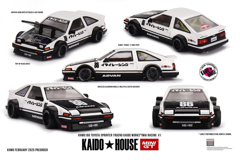  Mô hình xe TOYOTA SPRINTER TRUENO KAIDO WORKS™ IMAI RACING V1 tỉ lệ 1:64 Kaido House KHMG180 