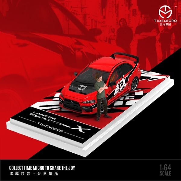  Mô hình xe Mitsubishi EVO 10th Generation Tokyo Drift Yellow tỉ lệ 1:64 Time micro TM643120 
