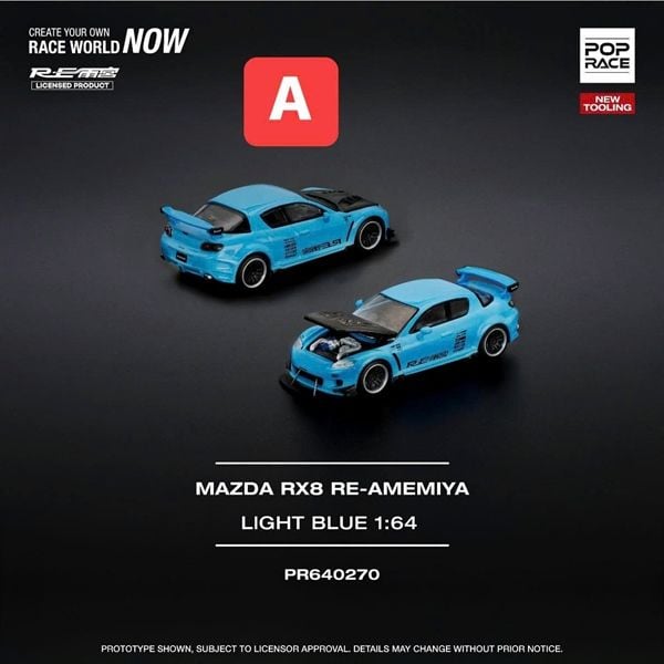  Mô hình xe Mazda RX-8 Re-Amemiya tỉ lệ 1:64 Poprace PR640270 