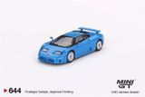  Mô hình xe ô tô Bugatti EB110 GT Blue sky tỉ lệ 1:64 MiniGT MGT00644 