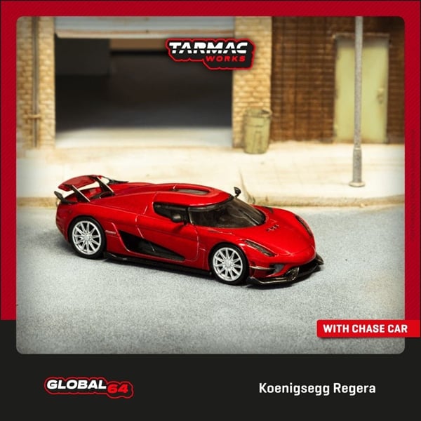  Mô hình xe Koenigsegg Regera, Red Metallic tỉ lệ 1:64 Tarmac Works T64G-TL017-RE 