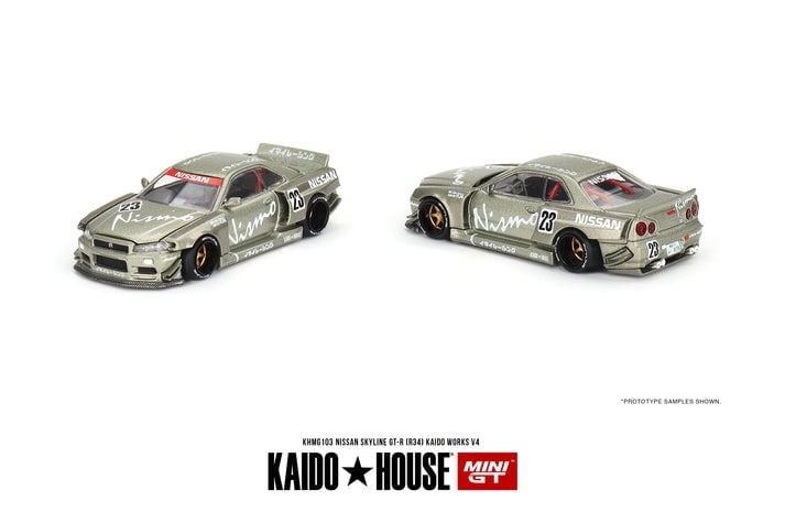  Mô hình xe Nissan Skyline GT-R (R34) Kaido Works V4 tỉ lệ 1:64 Kaido House x MiniGT KHMG103 