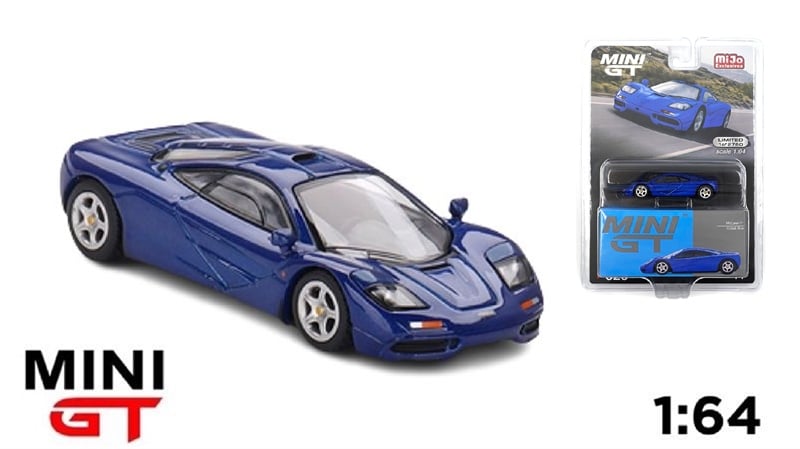  Mô hình xe ô tô McLaren F1 Cobalt Blue bản card tỉ lệ 1:64 MiniGT MGT00629-MJ 