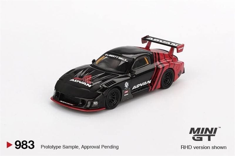  Mô hình xe Mazda RX-7 LB-Super Silhouette Advan CARD tỉ lệ 1:64 MINIGT MGT00983-BL 